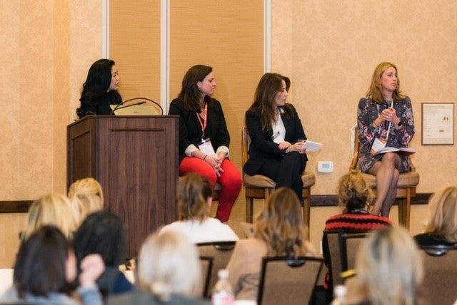 Philana (left) leads "Women in Wholesale: Taking Charge of Your Future" panel at Women of the Vine & Spirits Global Symposium.