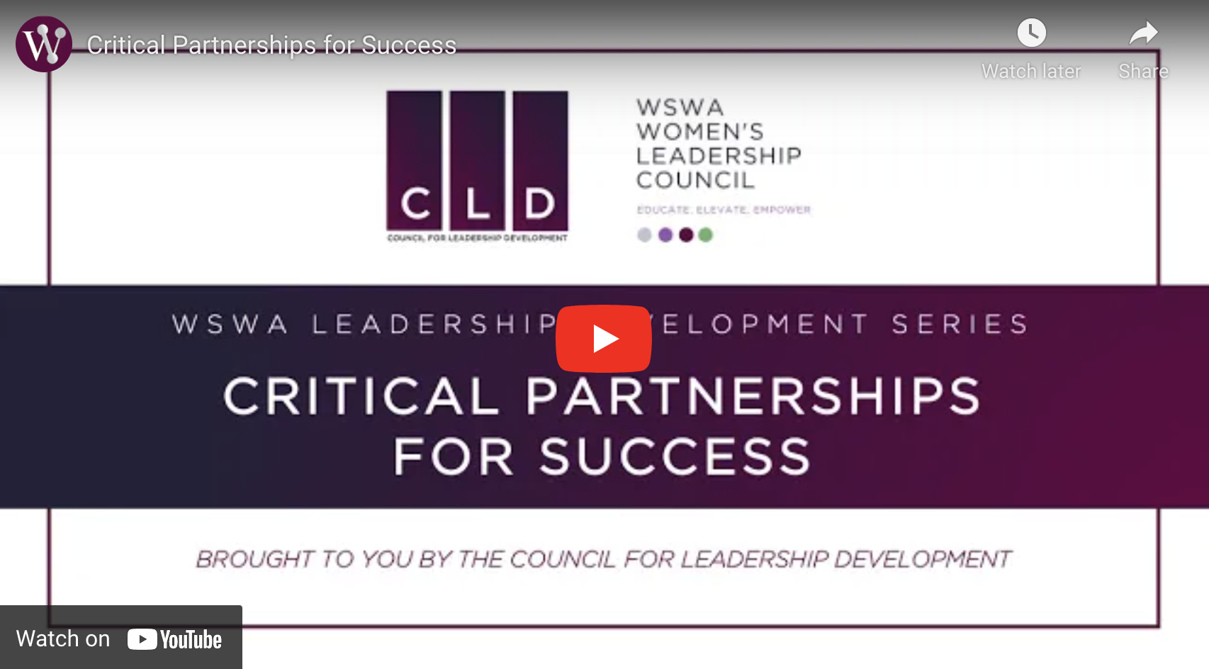 Critical Partnerships for Success Video Thumbnail